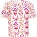 Ichi Dames-T-shirt Harper Gebloemd Katoen Ronde Hals Korte Mouw Paars/Oranje/Wit Maat 36