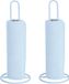 MSV Keukenrolhouder - 2x - 1 rol - metaal - wit - 31 x 12 cm