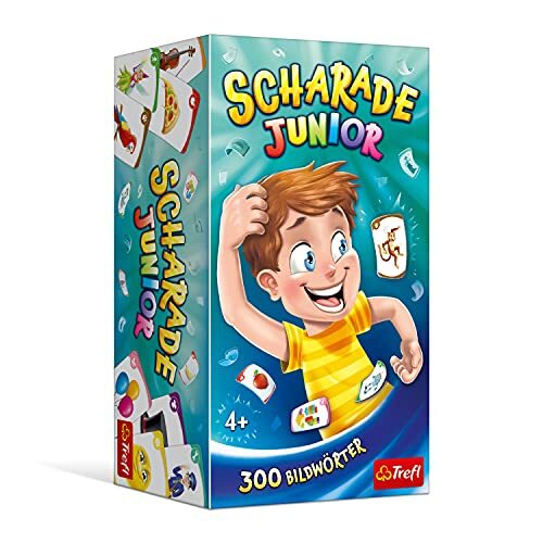 Trefl Scharade Junior, familiespel, plezier bij het bevelen van begrippen, speelkaarten met afbeeldingsbegrippen, gezelschapsspel voor volwassenen en kinderen vanaf 4 jaar, Scharade Junior
