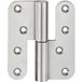 Häfele Paumelle à visser arrondie taille 100 mm Poids de porte jusqu'à 60 kg acier inoxydable mat, DIN droite