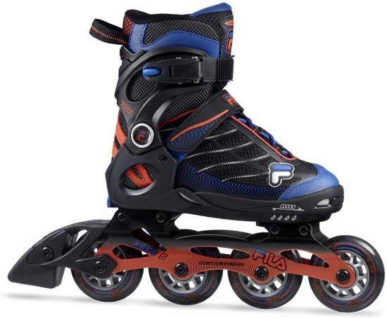 Fila Inlineskates Wizy Alu Jongens Zwart/blauw/rood Maat 35-38