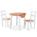 Maison Exclusive - Ensemble de salle à manger, 3 pièces, en MDF et bois d'hévéa, blanc