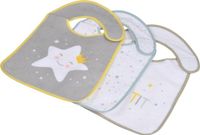 Love Bol Lot de 3 bavoirs scratch polyester 23*35cm gris