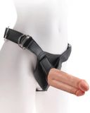 King Cock Pipedream King Cock Strap-On Harness w/ 7" Two Cocks One Hole - Flesh