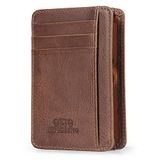 Otto Angelino Dunne Echt Lederen Kaarthouder Portemonnee voor Mannen - Slots voor Credit, Debet-, Bank en Visitekaartjes, RFID-Blocking (Brown)