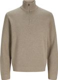 Jack & Jones Trui Jprblamilano Stitch Knit Half Zip S 12259664 Greige/melange Mannen Maat - XXL