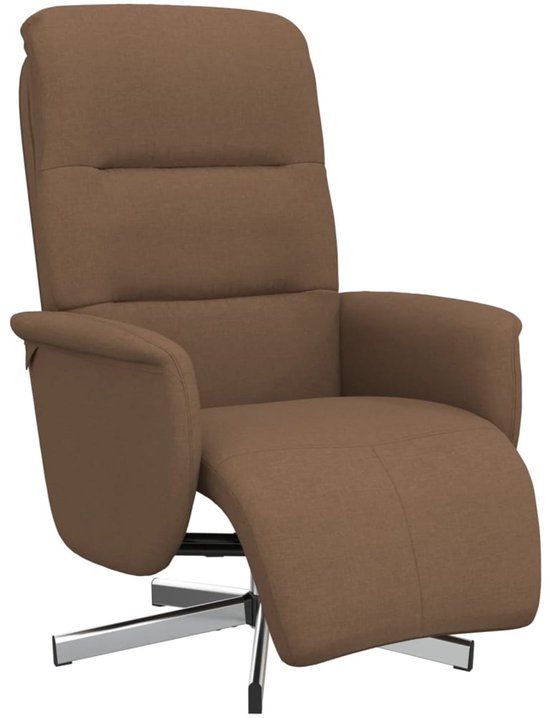 vidaXL Fauteuil verstelbaar met voetensteun stof bruin