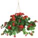 Bijna Natuurlijke 6609-RD 24" Geranium Hangende Mand Zijde Plant, Rood