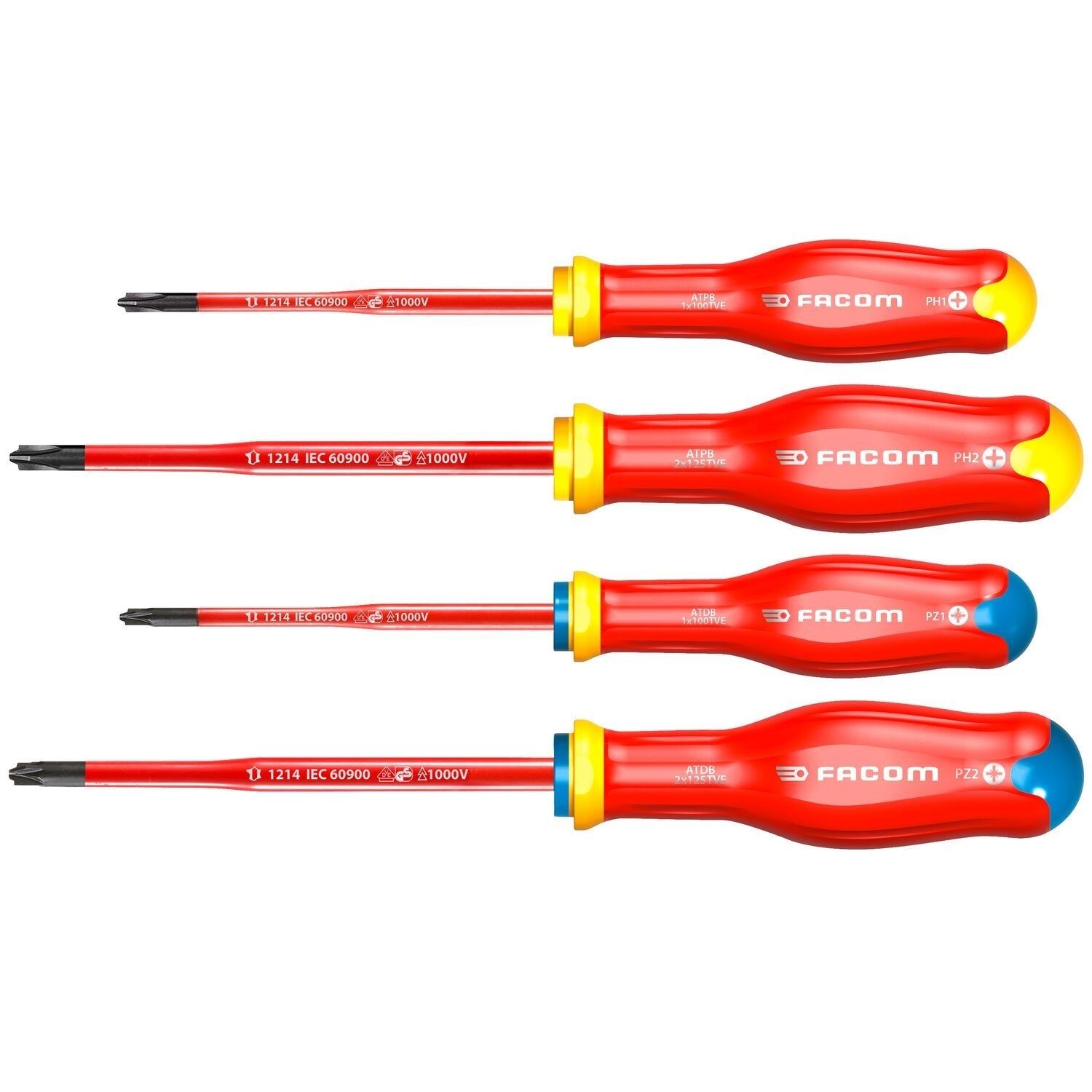 FACOM Schroevendraaierset VDE Protwist® Borneo® voor Gecombineerde Schroefprofielen - ATB.J4TVEPB