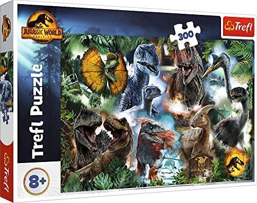 Trefl - Jurassic World Dominion, Favoriete Dinosaurussen - Puzzel 300 Stukjes - Puzzels met Dinosaurussen, Jurassic Park, Creatief Amusement, Plezier voor Kinderen vanaf 8 jaar