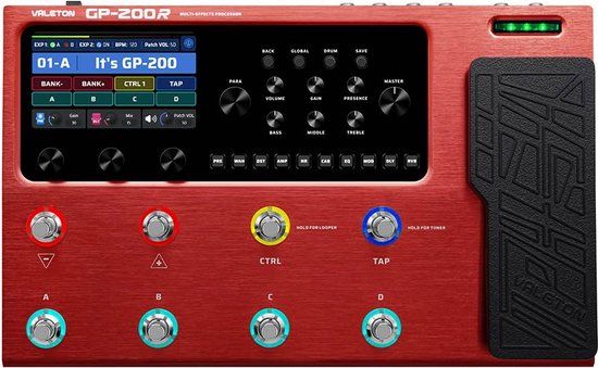 Valeton Multi effect pedaal GP-200R met IR simulatie looper audio interface PSU