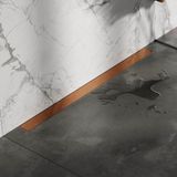 Brauer Douchegoot met Multifunctioneel Rooster en Flens Voor Wandmontage - 100 cm - Koper Geborsteld Pvd