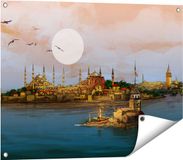 Gards Poster de Jardin Illustration de la Tour de la Donzelle à Istanbul - 80x60 cm - Toile de Jardin
