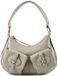 Coccinelle Leren schoudertas handtas Mavery Pocket Shoulder Bag Grained Leather Eucalipto groengrijs