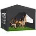 QEENTOE Pop-up vouwpaviljoen, 2,5x2,5m, antracietkleurig, met zijwanden, in hoogte verstelbaar (240–260cm), waterdicht en winterbestendig, met UV-bescherming, geschikt voor tuin, camping en bruiloften