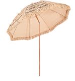 Vevor Tiki-Parasol, 2,4 M Rieten Terrasparasol met Kantelfunctie, Hawaiiaanse Strandparasol met Duurzaam Pp-Riet En 8 Metalen Baleinen