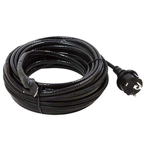 AS-Schwabe EIS-Stop-verwarmingskabel, 12 m antivries verwarmingskabel incl. thermostaat, 230 V, 50/60 Hz verwarmingskabel met geaarde stekker, 15 W/m warmtekabel tegen vorst, IP44, zwart, 67012
