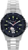 Timex Timex X Peanuts Navi Soccer Quartz Analoog Horloge Zilverkleurig En Blauw Kast Gemaakt Van 100% Roestvrij Staal En Een Armband Van 100% Roestvrij Staal 41 TW2Y53900AJ