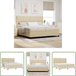 Vidaxl Lit Réglable - Lit À Ressorts Avec Matelas Crème 200 X 200 Cm Tissu