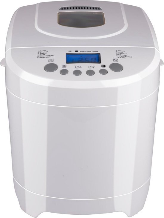 Alpina Broodbakmachine - kleine tot grote Broden: 450-680-900 Gram - Timer - 12 Bakprogramma's - ook voor Cake, Jam en Ketchup - 600W