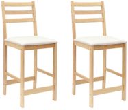 vidaXL Eetstoelen - 2 stuks - Massief Rubberhout - Naturel - 40 x 47,5 x 99,5 cm