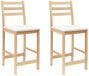 vidaXL Eetstoelen - 2 stuks - Massief Rubberhout - Naturel - 40 x 47,5 x 99,5 cm