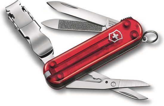 Victorinox NailClip 580 Zakmes - 8 Functies - Transparant Rood