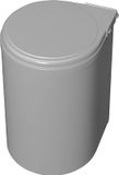 Emuca Recyclingcontainer, 13 L, deurbevestiging, automatische dekselopening, Kunststof, Grijs