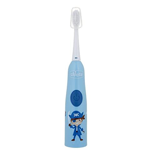Chicco Elektrische tandenborstel blauw met verwisselbare batterij en reserveborstelkop