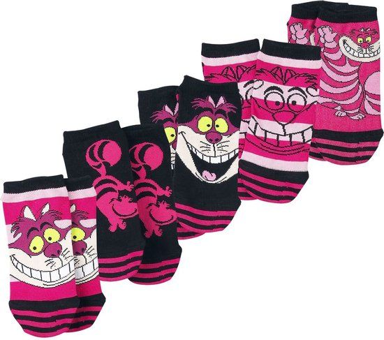 Alice In Wonderland Cheshire Cat Dames Sokken - roze/zwart - EU 39-42
