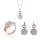 Orphelia SET-7420/50 - Juwelenset Pavé: Ketting + Ring + Oorbellen - 925 Zilver Rosé - Zirkonia - 42 cm / Ringmaat 50