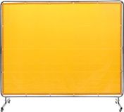 Écran de protection de soudage, 183 X 244 Cm, Vinyle ignifuge, 4 roulettes, 2 verrouillables, Usage professionnel en atelier et industrie, Jaune