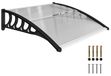 StarTech Overkapping voor voordeur en ramen - Weerbestendig - Transparant - Polycarbonaat en aluminium - 103 x 27 cm - Transparant en zwart