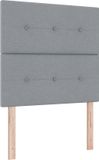 vidaXL Boxspring bed met hoofdeinde Lichtgrijs 80 x 200 cm Stof