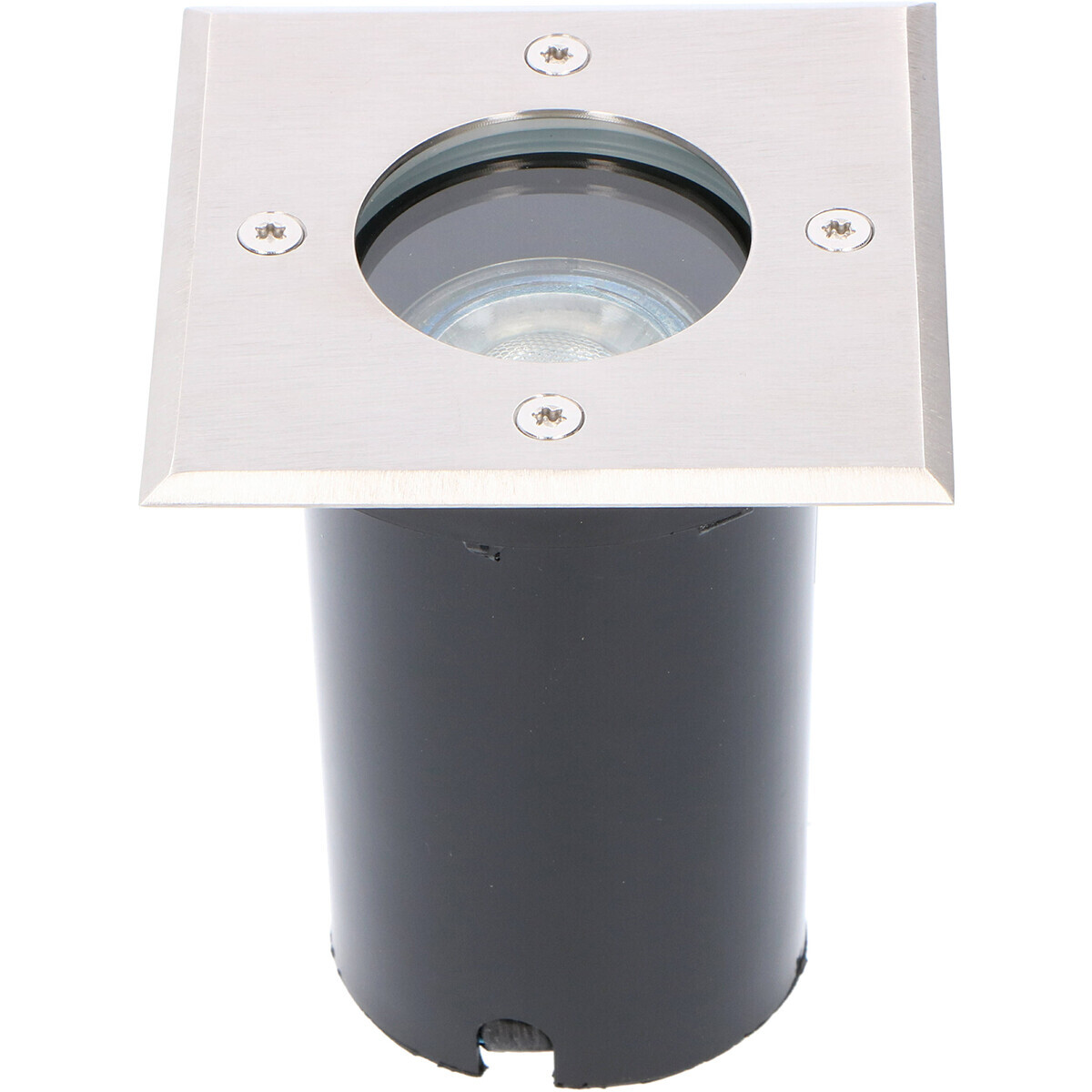 BES LED LED Grondspot - Sanola Aton - Inbouw - Vierkant - GU10 Fitting - Waterdicht IP67 - RVS Geborsteld