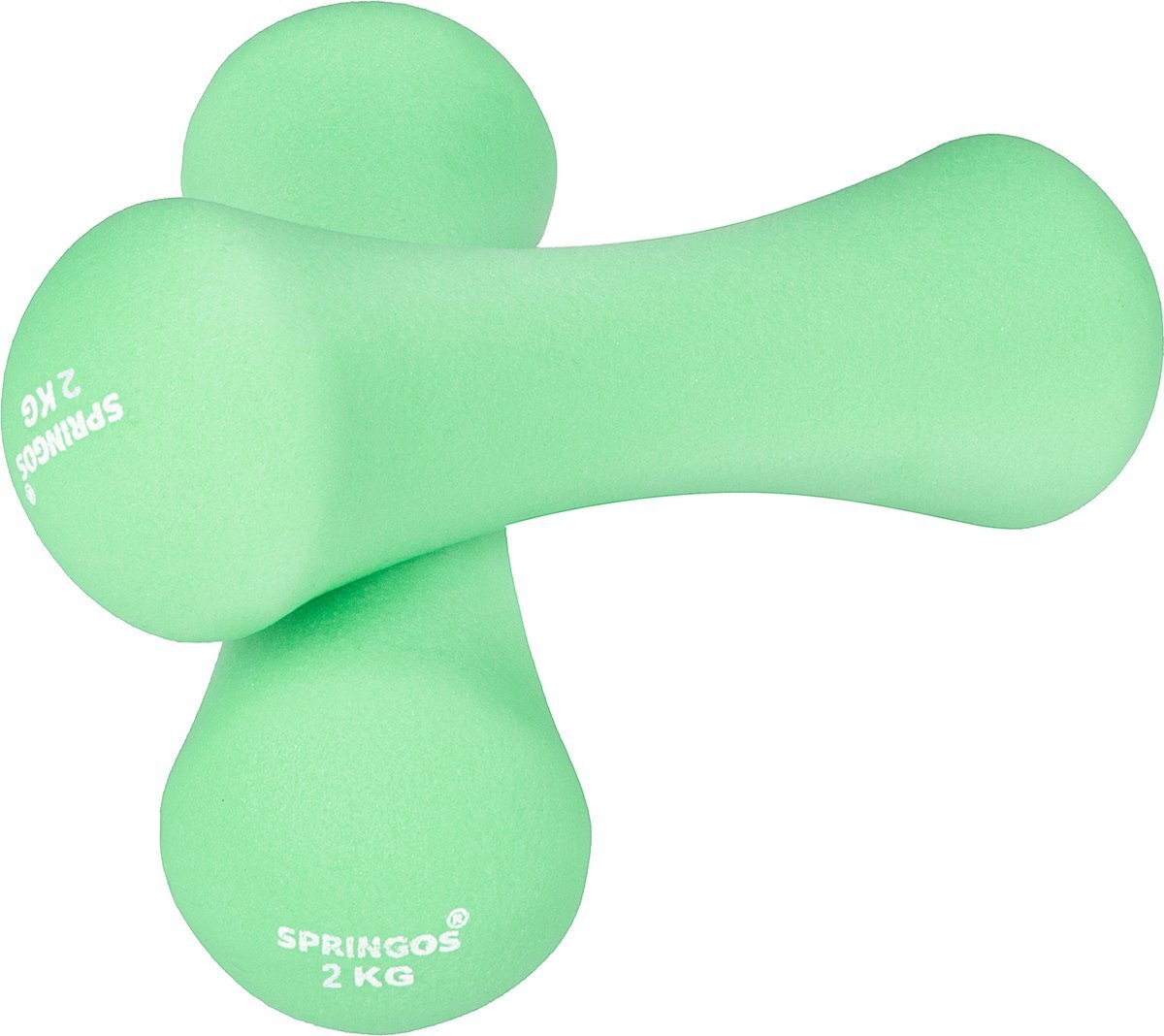 springos Dumbbell | Gewichten | Gewichten set | 2 kg | Groen