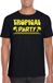 Bellatio Decorations Tropical party T-shirt heren - met glitters - zwart/geel - carnaval/themafeest XXL