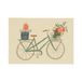 Carte, vélo, fleurs et cadeaux