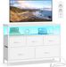 Songmics BELLAH LGS723WH01 TV kast met stopcontacten, 1 plank, 5 laden, modern, cloud wit