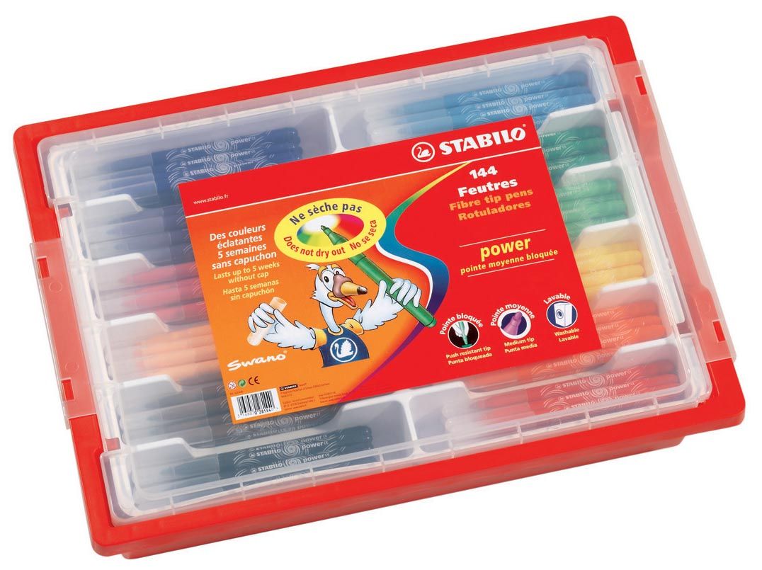 Stabilo Power kleurstiften classpack met 144 stiften geassorteerde kleuren