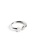 SINGULARU - Gepersonaliseerde Letter Spark Zilveren Ring - Verstelbare ring - 925 Sterling Zilver met gerhodineerde afwerking - One Size - Sieraden voor vrouwen - Gemaakt in Spanje