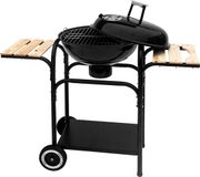 Nabbi Bol Houtskool BBQ met Deksel - Houtskool Barbecue + Zijtafel - Zwart