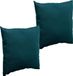 Hespéride Set van 2x stuks bank/sier/tuin kussen binnen/buiten emerald vert 40 x 40 x 10 cm