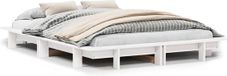 vidaXL Bedframe massief grenenhout wit 140x190 cm