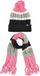 Sarlini Luxe kinder winterset sjaal en muts roze/grijs