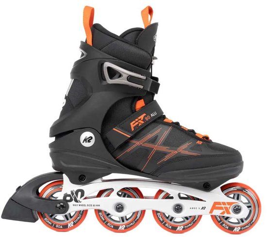 K2 Skate F.I.T. 80 ALU heren inline skates zwart - rood 30G0415 EU: 42,5 (UK: 8,5 US: 9,5)
