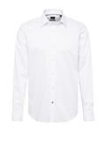 Hugo Boss BOSS Joe regular fit overhemd - popeline - wit gestreept - Strijkvriendelijk - Boordmaat: 37