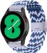 By Qubix - Braided Nylon Smartwatch Bandje - Blauw/Wit - 20mm - Geschikt voor Garmin Vivomove 3/HR/Luxe/Sport/Style/Trend