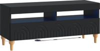 vidaXL LED tv-meubel ALKMAAR 100 x 35 x 43 cm Zwart Bewerkt hout