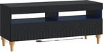 vidaXL LED tv-meubel ALKMAAR 100 x 35 x 43 cm Zwart Bewerkt hout